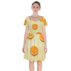 Fruite Orange Short Sleeve Bardot Dress by artworkshop