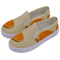 Fruite Orange Kids  Canvas Slip Ons by artworkshop