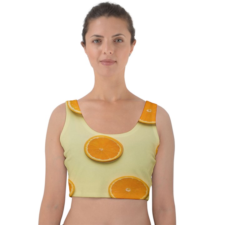 Fruite Orange Velvet Crop Top