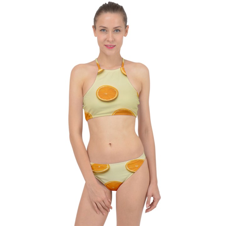 Fruite Orange Racer Front Bikini Set