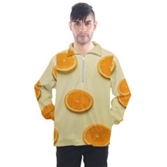 Fruite Orange Men s Half Zip Pullover by artworkshop