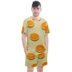 Fruite Orange Men s Mesh Tee And Shorts Set