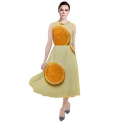 Fruite Orange Round Neck Boho Dress by artworkshop