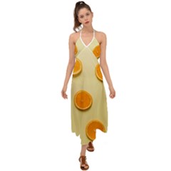 Fruite Orange Halter Tie Back Dress  by artworkshop