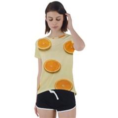 Fruite Orange Short Sleeve Open Back Tee by artworkshop