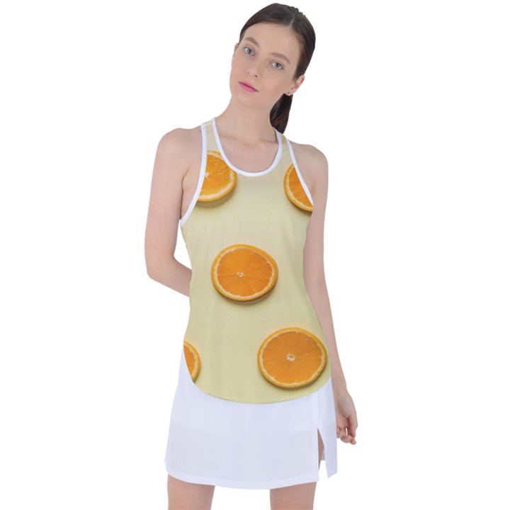 Fruite Orange Racer Back Mesh Tank Top