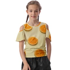 Fruite Orange Kids  Butterfly Cutout Tee by artworkshop