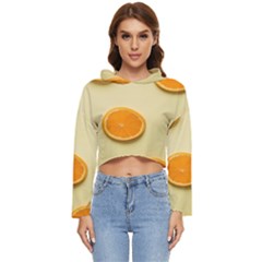 Fruite Orange Women s Lightweight Cropped Hoodie by artworkshop