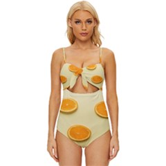 Fruite Orange Knot Front One-piece Swimsuit by artworkshop