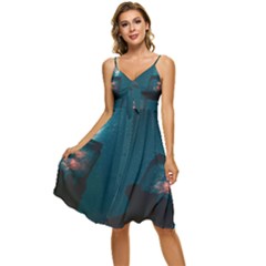 Swimming  Sleeveless Tie Front Chiffon Dress by artworkshop