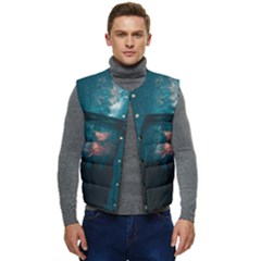 Sweming Men s Short Button Up Puffer Vest	 by artworkshop