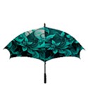 Turquoise Flower Background Golf Umbrellas View3