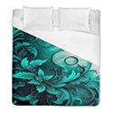 Turquoise Flower Background Duvet Cover (Full/ Double Size) View1