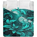 Turquoise Flower Background Duvet Cover Double Side (California King Size) View1