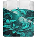 Turquoise Flower Background Duvet Cover Double Side (California King Size) View2