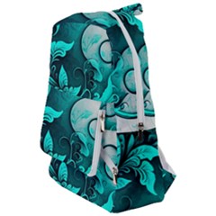 Turquoise Flower Background Travelers  Backpack by artworkshop