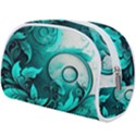 Turquoise Flower Background Make Up Case (Large) View2