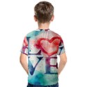 Valentines Day Heart Watercolor Background Kids  Cotton Tee View2