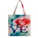 Valentines Day Heart Watercolor Background Zipper Grocery Tote Bag View2