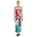 Valentines Day Heart Watercolor Background Fitted Maxi Dress View2