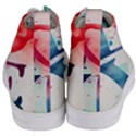 Valentines Day Heart Watercolor Background Women s Mid-Top Canvas Sneakers View4