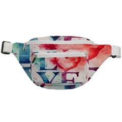 Valentines Day Heart Watercolor Background Fanny Pack by artworkshop