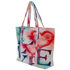 Valentines Day Heart Watercolor Background Zip Up Canvas Bag by artworkshop