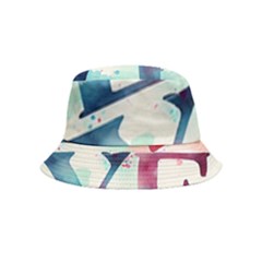 Valentines Day Heart Watercolor Background Inside Out Bucket Hat (kids) by artworkshop