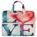 Valentines Day Heart Watercolor Background MacBook Pro 13  Double Pocket Laptop Bag View1