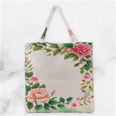 Watercolor Flower Grocery Tote Bag by artworkshop