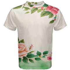 Watercolor Flower Men s Cotton Tee by artworkshop