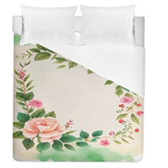 Watercolor Flower Duvet Cover (queen Size) by artworkshop