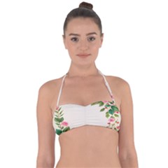 Watercolor Flower Halter Bandeau Bikini Top by artworkshop