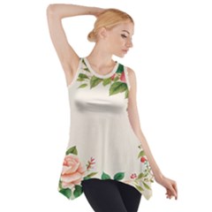 Watercolor Flower Side Drop Tank Tunic by artworkshop