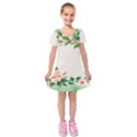 Watercolor Flower Kids  Short Sleeve Velvet Dress View1