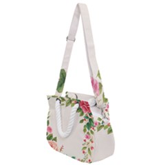 Watercolor Flower Rope Handles Shoulder Strap Bag by artworkshop