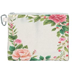 Watercolor Flower Canvas Cosmetic Bag (xxl)