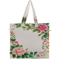 Watercolor Flower Canvas Travel Bag