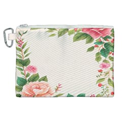 Watercolor Flower Canvas Cosmetic Bag (xl) by artworkshop