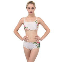 Watercolor Flower Layered Top Bikini Set