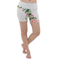 Watercolor Flower Lightweight Velour Yoga Shorts by artworkshop