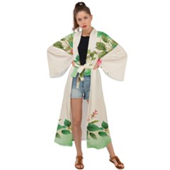 Watercolor Flower Maxi Kimono by artworkshop