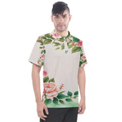 Watercolor Flower Men s Polo Tee by artworkshop