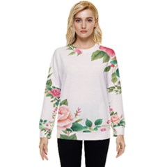 Watercolor Flower Hidden Pocket Sweatshirt