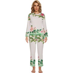 Watercolor Flower Womens  Long Sleeve Lightweight Pajamas Set by artworkshop