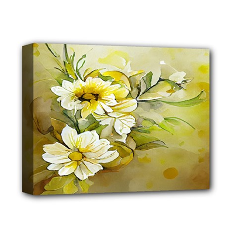 Watercolor Yellow And-white Flower Background Deluxe Canvas 14  x 11  (Stretched)