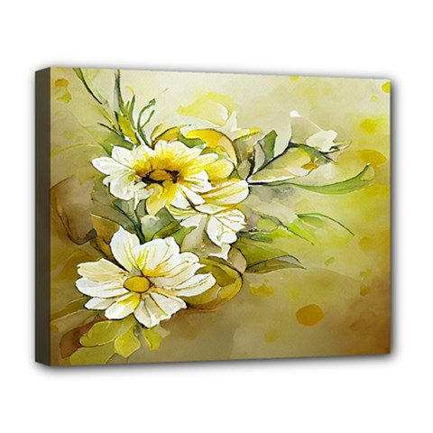 Watercolor Yellow And-white Flower Background Deluxe Canvas 20  x 16  (Stretched)