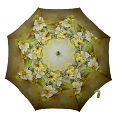 Watercolor Yellow And-white Flower Background Hook Handle Umbrellas (Medium)