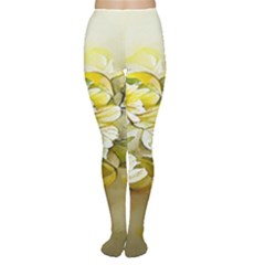 Watercolor Yellow And-white Flower Background Tights