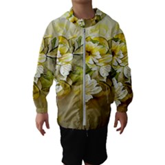 Watercolor Yellow And-white Flower Background Kids  Hooded Windbreaker